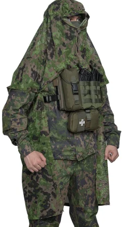 Foxa PES Net 260 verkkokangas, M05 metsäkuvio, metritavara