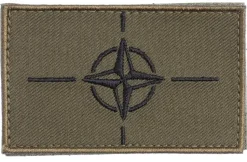 Varusteleka NATO hihalippu, 77 x 47 mm